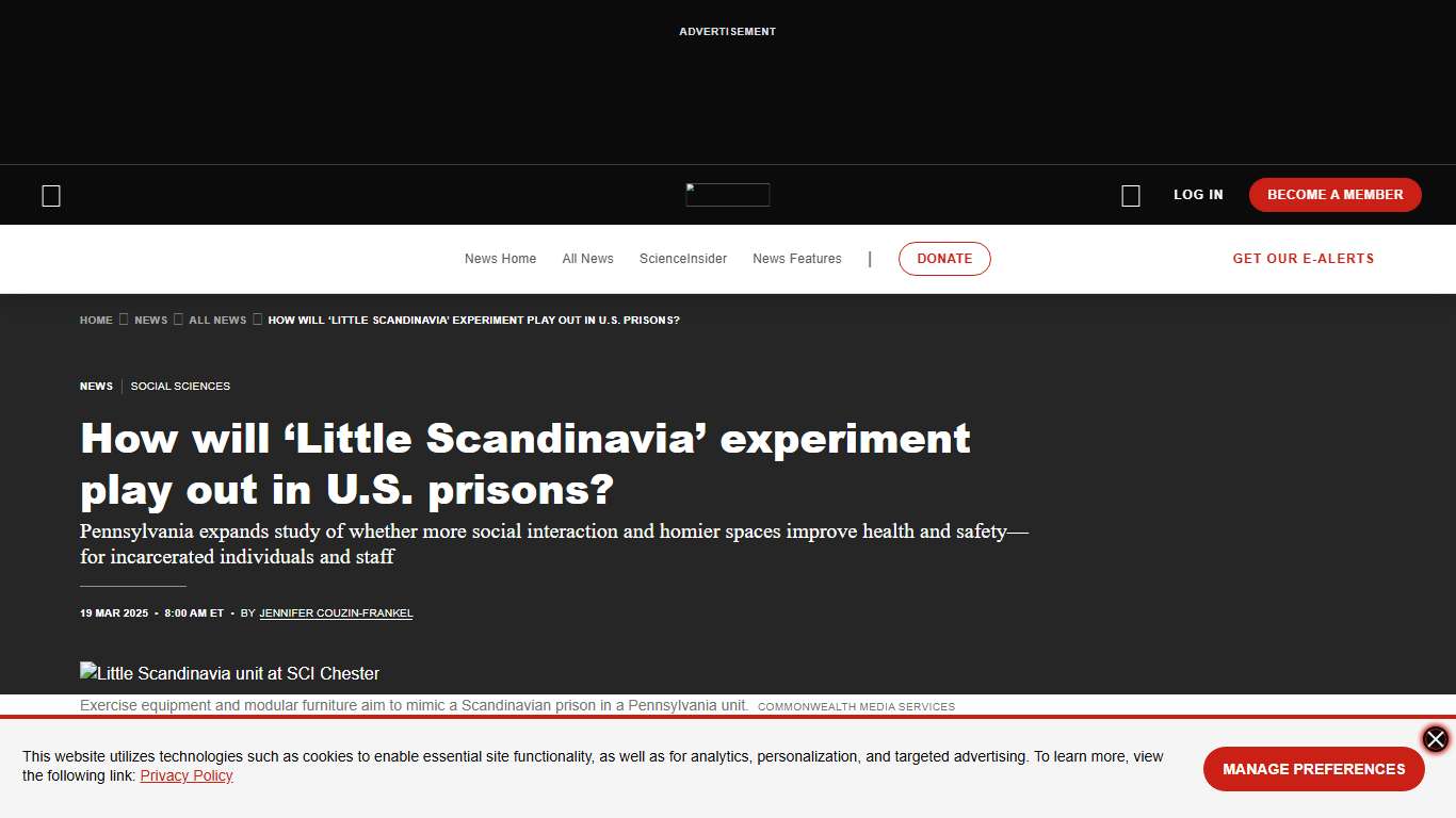How will ‘Little Scandinavia’ experiment play out in U.S. prisons? Science AAAS